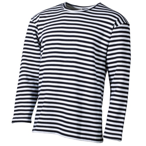 MFH Russian Navy shirt, white-blue, long sleeve, winter